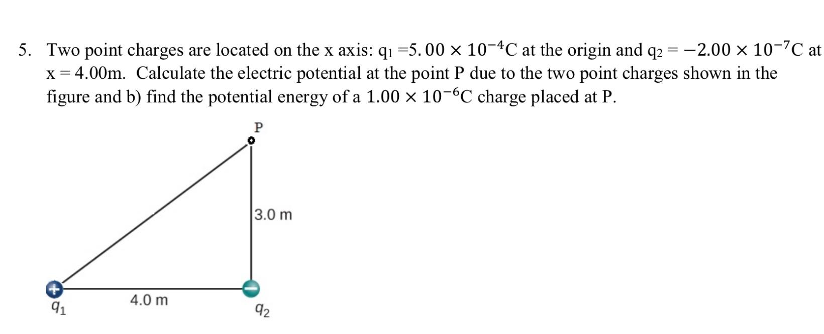 Solved 5. Two point charges are located on the x axis: qı | Chegg.com