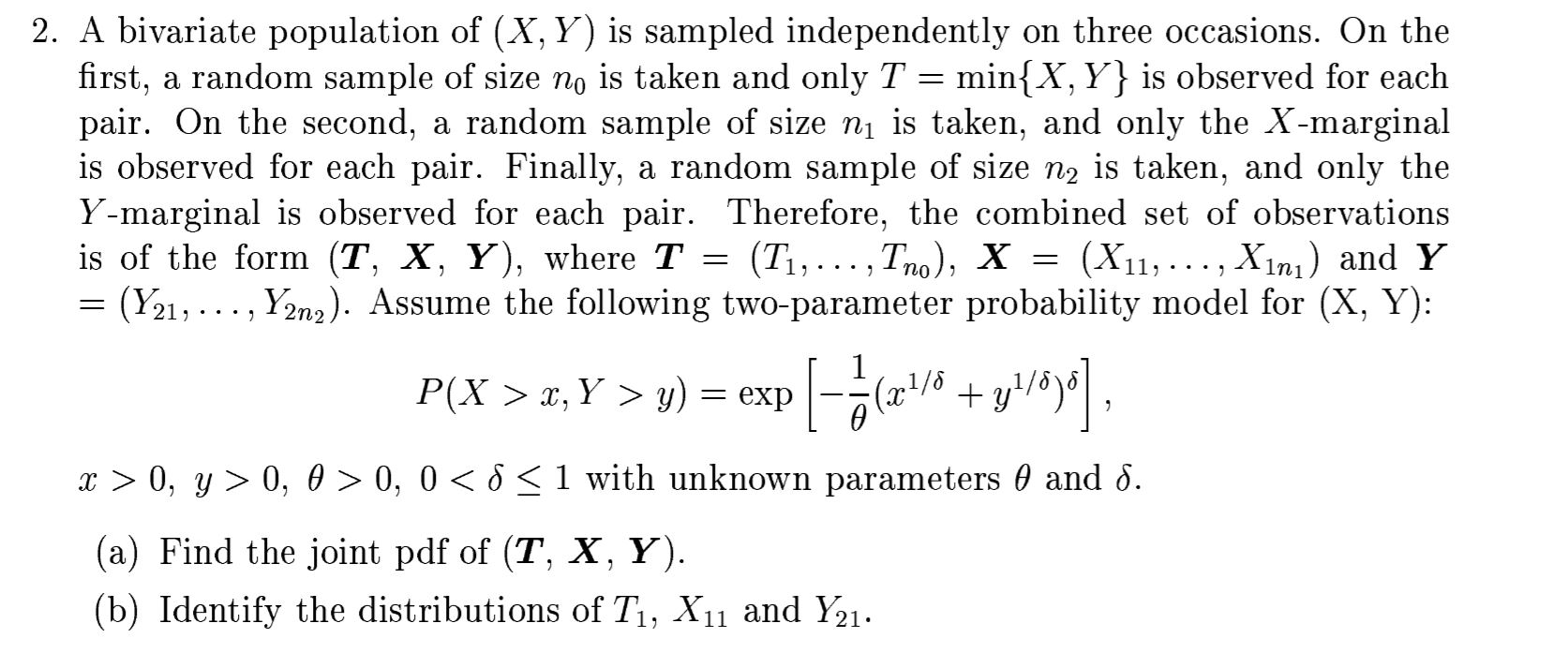 2. A Bivariate Population Of (X,Y) Is Sampled | Chegg.com