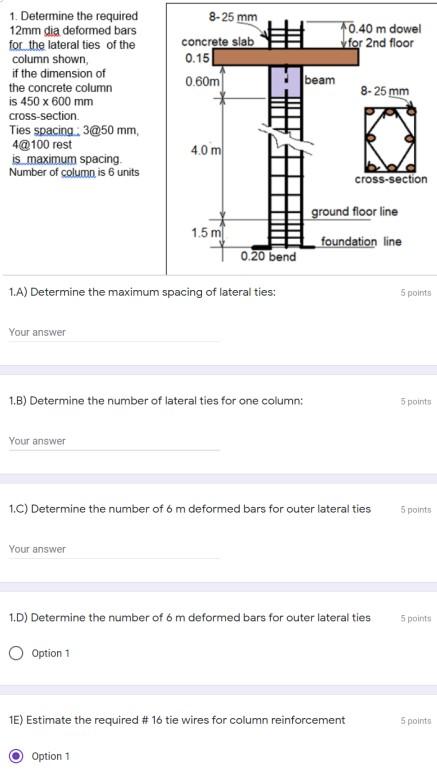 Solved 8-25 mm concrete slab 0.15 0.60m 10.40 m dowel v for