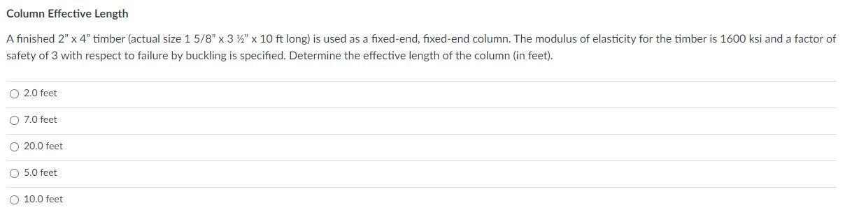 Solved Column Effective Length A finished 2