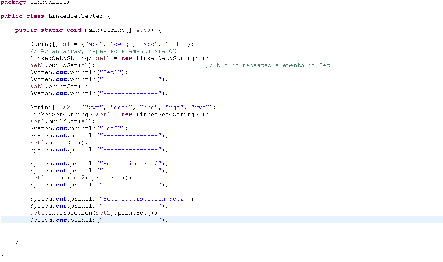 Solved SET MANIPULATION USING SINGLY LINKED LISTS The | Chegg.com