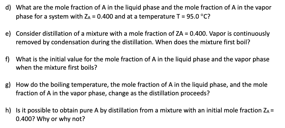 Solved A phase diagram for a solution of A and B (at a fixed | Chegg.com