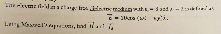 Solved The electric field in a charge free dielectric medium | Chegg.com
