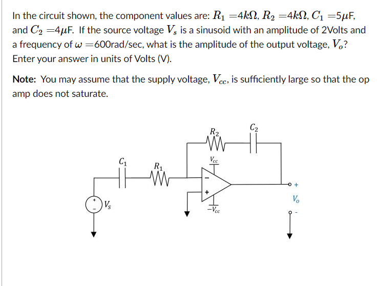 Solved In the circuit shown, the component values are: R1 | Chegg.com