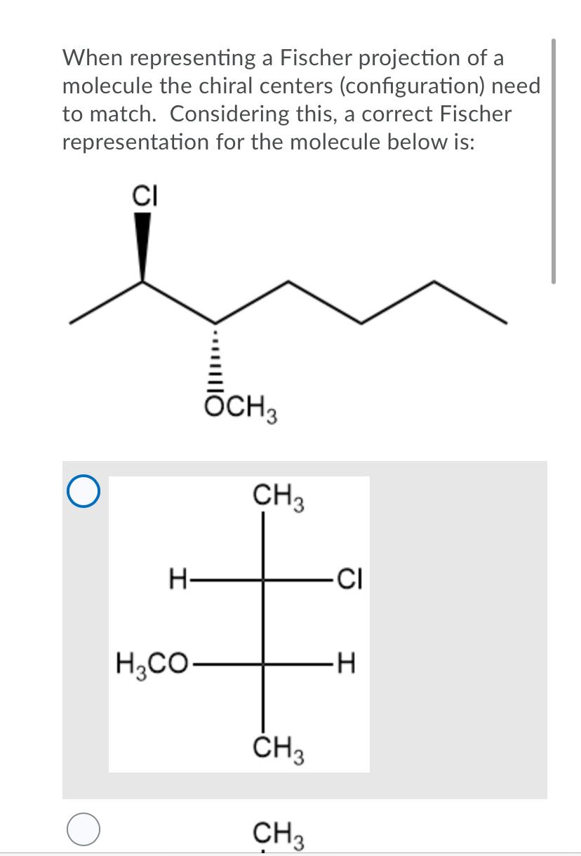 Solved When Representing A Fischer Projection Of A Molecule | Chegg.com