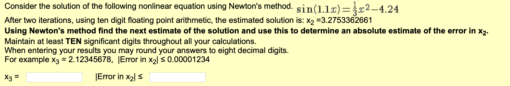 Solved Consider the solution of the following nonlinear | Chegg.com