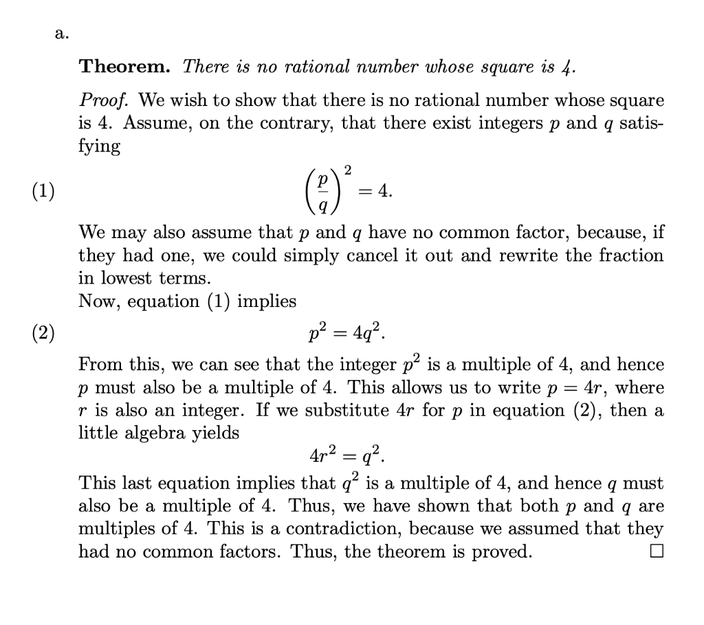 Solved Theorem There Is No Rational Number Whose Square Is 9619