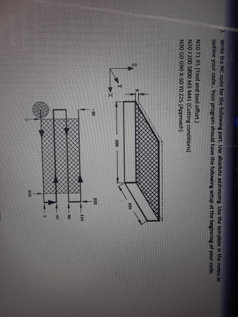 Solved 2. Write the NC code for the following part. Use | Chegg.com