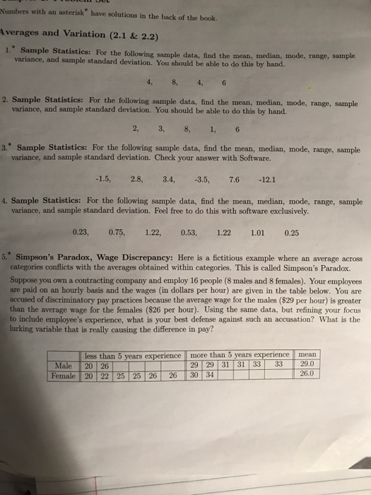 Solved Sample statistics: For the following sample data, | Chegg.com