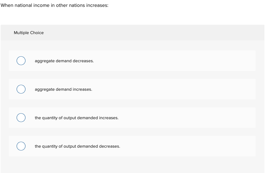 Solved A decrease in the price level will result in: | Chegg.com