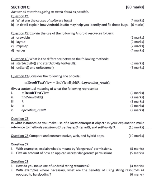 Solved SECTION C: [80 Marks] Answer All Questions Giving As | Chegg.com