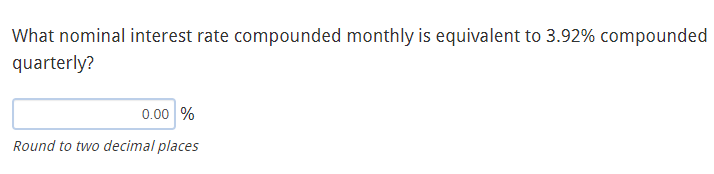 Solved What nominal interest rate compounded monthly is | Chegg.com