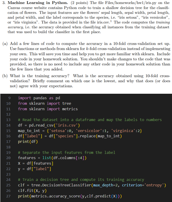 Solved 3. Machine Learning in Python. (2 points) The file | Chegg.com