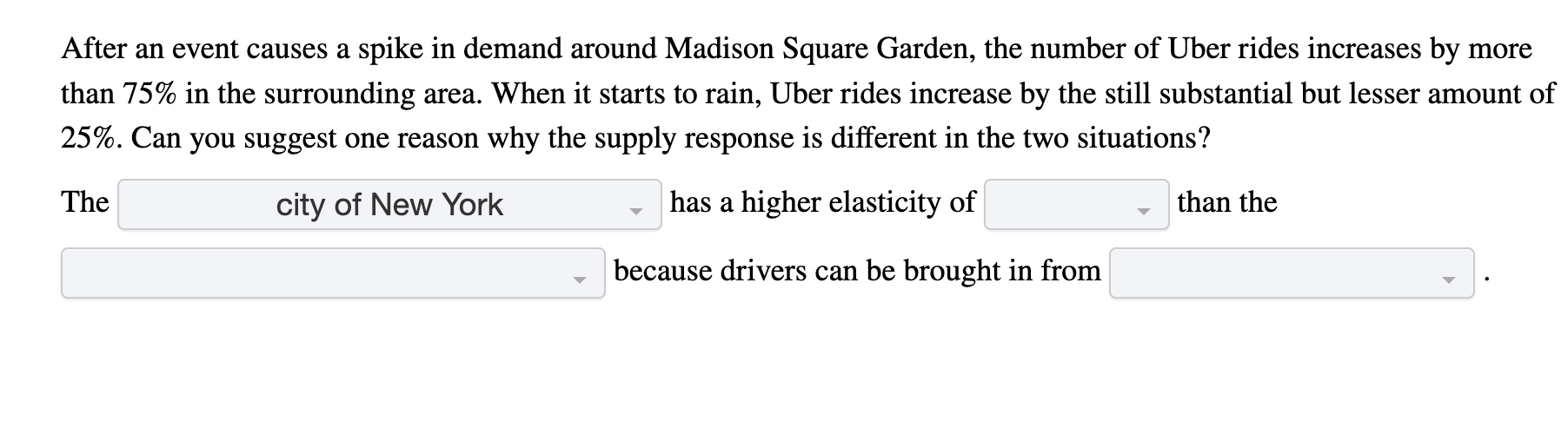Solved After an event causes a spike in demand around | Chegg.com