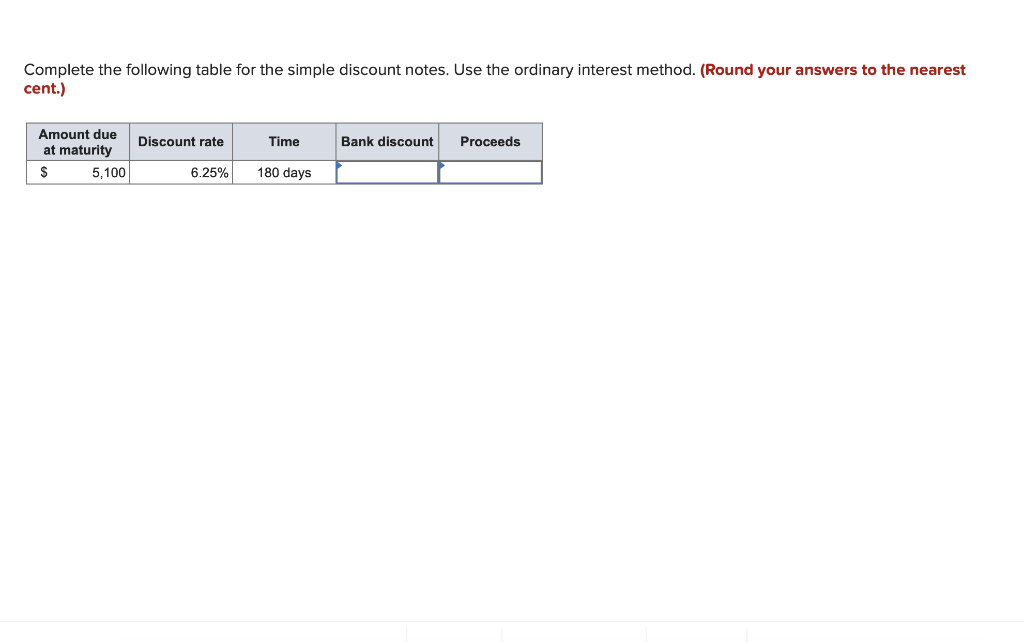 Solved Complete the following table for the simple discount