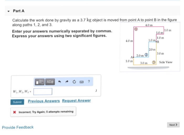 Solved Part A Calculate the work done by gravity as a 3.7 kg | Chegg.com