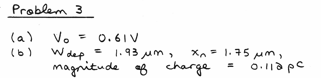 Solved a > Problem 3 consider pn junction with the following | Chegg.com