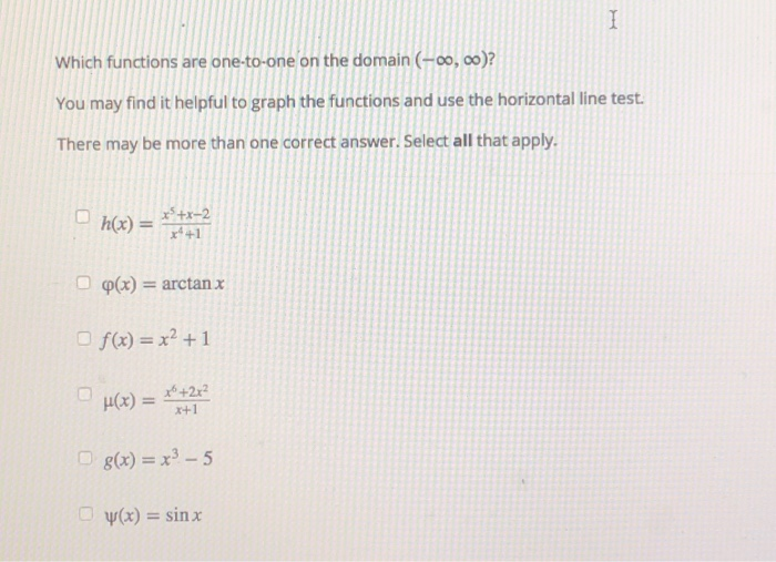 Solved )? Which functions are one-to-one on the domain 00,00 | Chegg.com