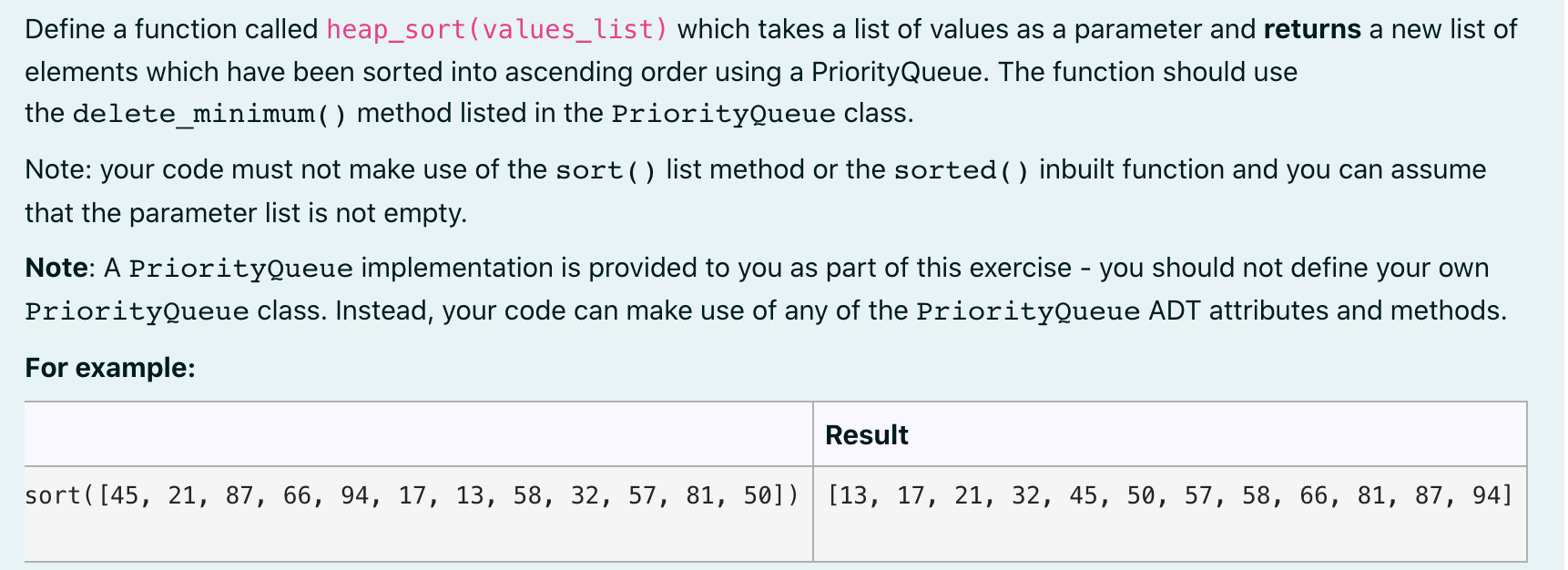 Solved Define a function called heap_sort (values_list) | Chegg.com