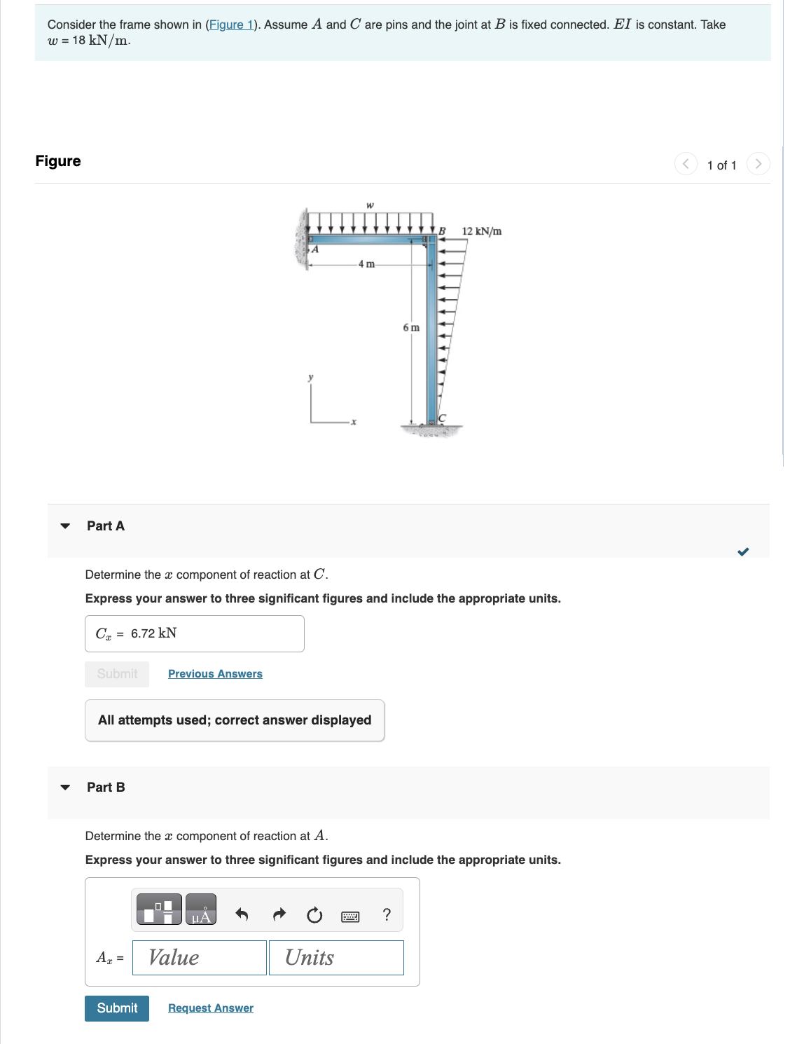 Solved Consider the frame shown in (Figure 1). ﻿Assume A and | Chegg.com