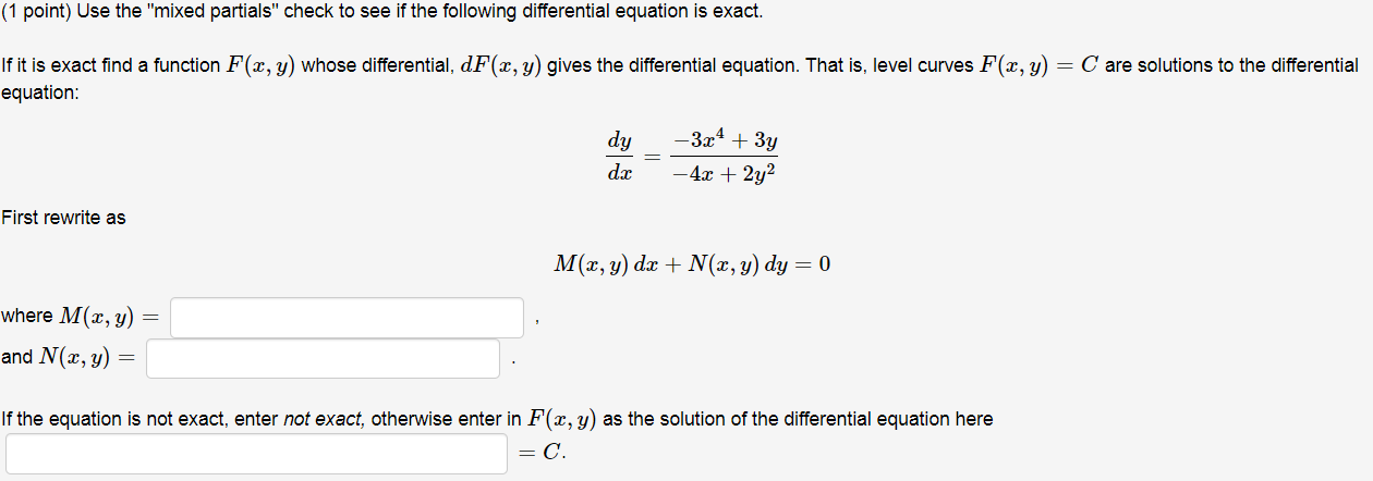 Solved (1 point) Use the 