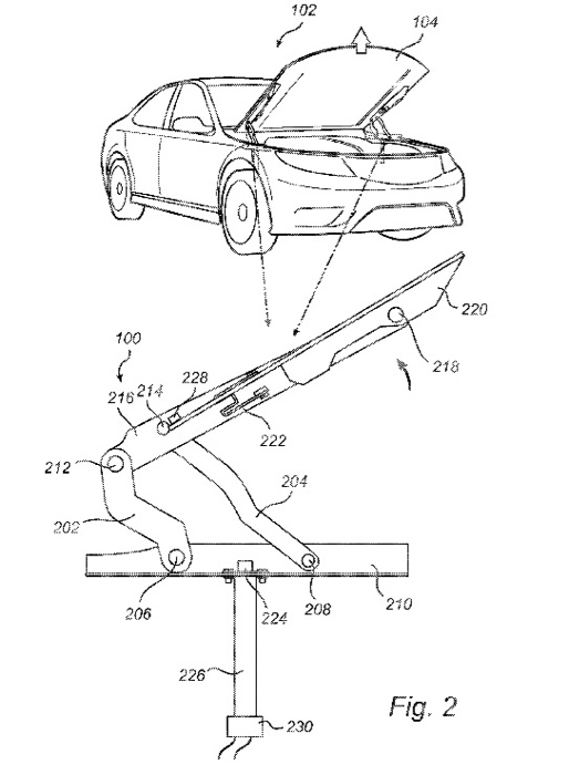 Car Hood Kinematic Diagram