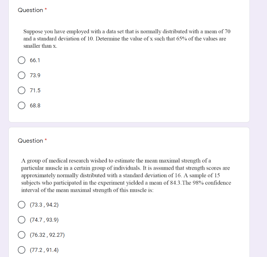 Solved Question * Suppose you have employed with a data set | Chegg.com