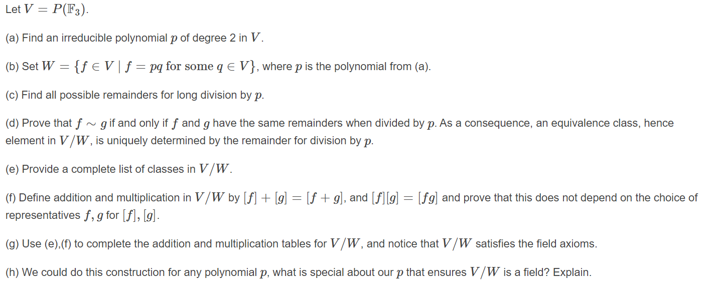 We Use As The Irreducible Polynomial In Part A I Chegg Com