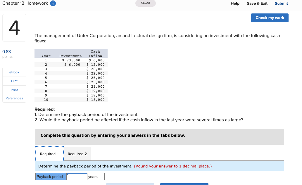 Solved The management of Unter Corporation, an architectural | Chegg.com