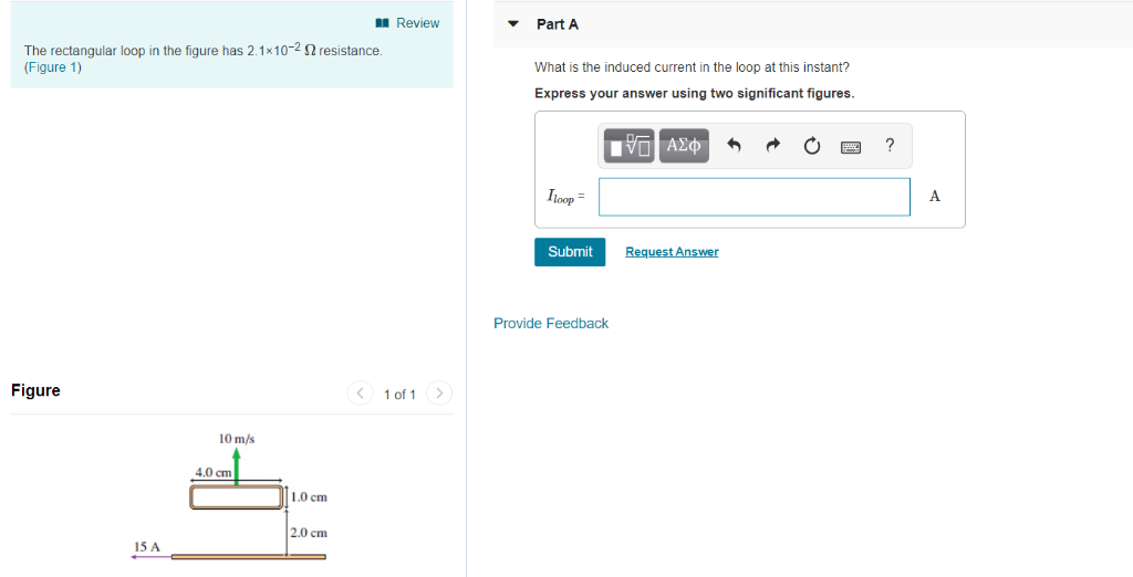 Solved Review Part A The rectangular loop in the figure has | Chegg.com