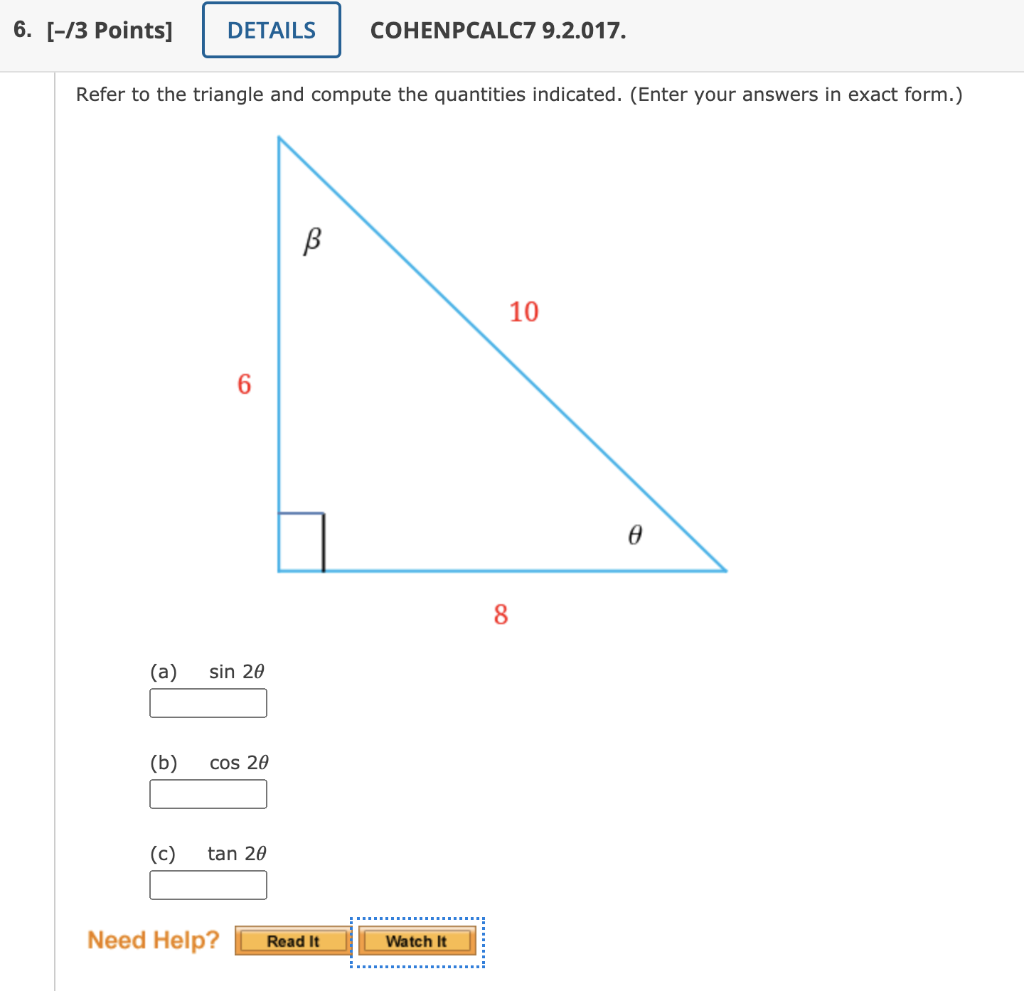 Solved 6. [-13 Points] Details Cohenpcalc7 9.2.017. Refer To 