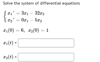 Solved Solve the system of differential equations | Chegg.com