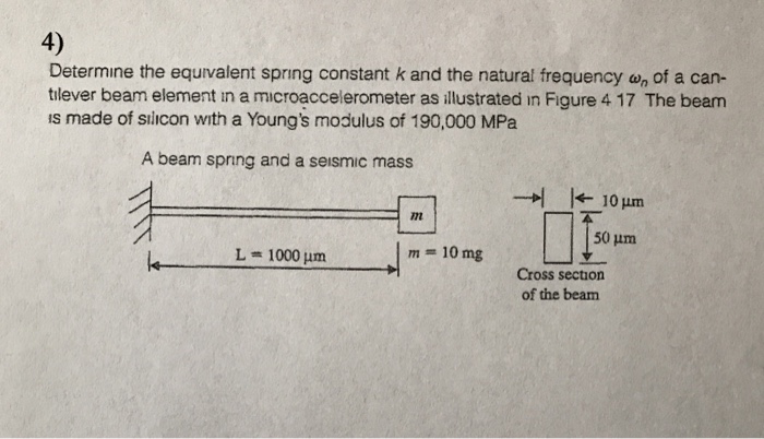 Solved 4) Determine the equivalent spring constant k and the | Chegg.com