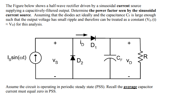 Solved The Figure below shows a half-wave rectifier driven | Chegg.com