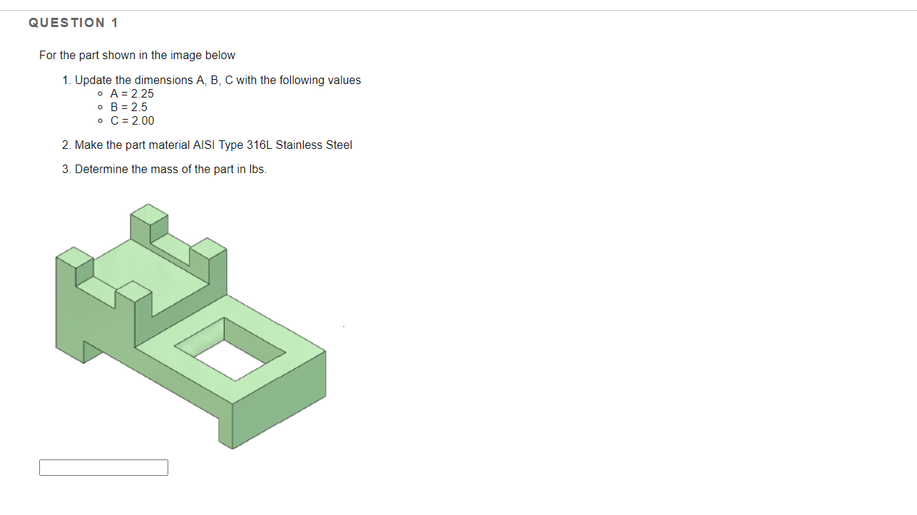 Solved For the part shown in the image below 1. Update the | Chegg.com
