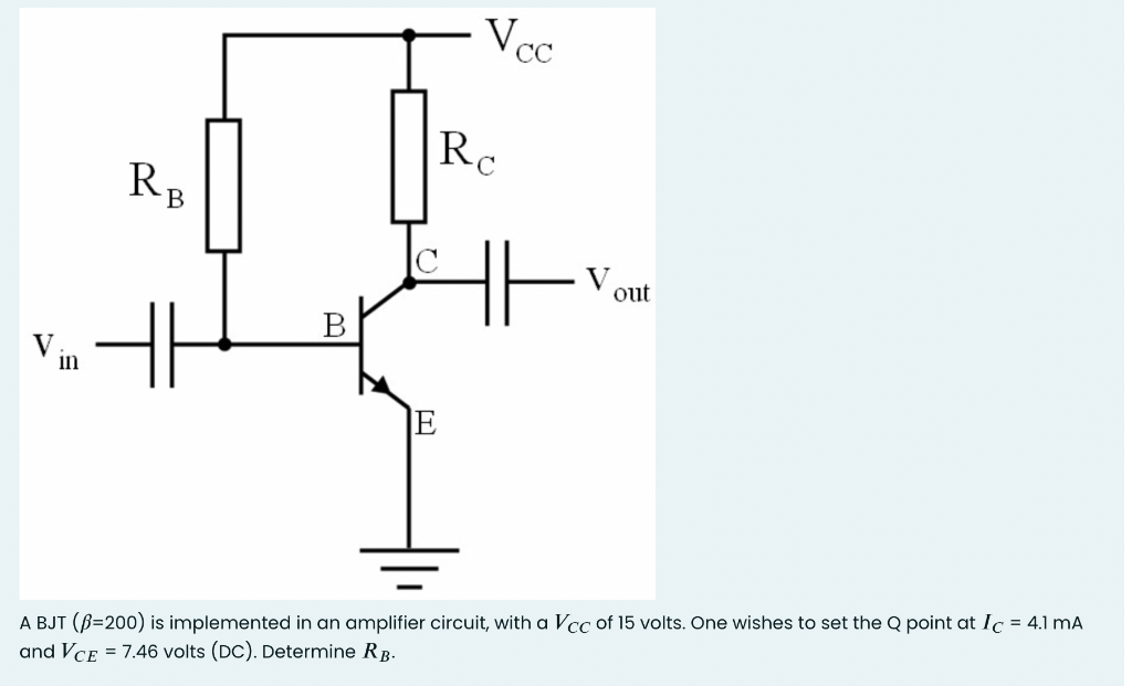 Solved A BJT (β=200) Is Implemented In An Amplifier Circuit, | Chegg.com