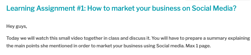 Solved Learning Assignment \#1: How to market your business | Chegg.com