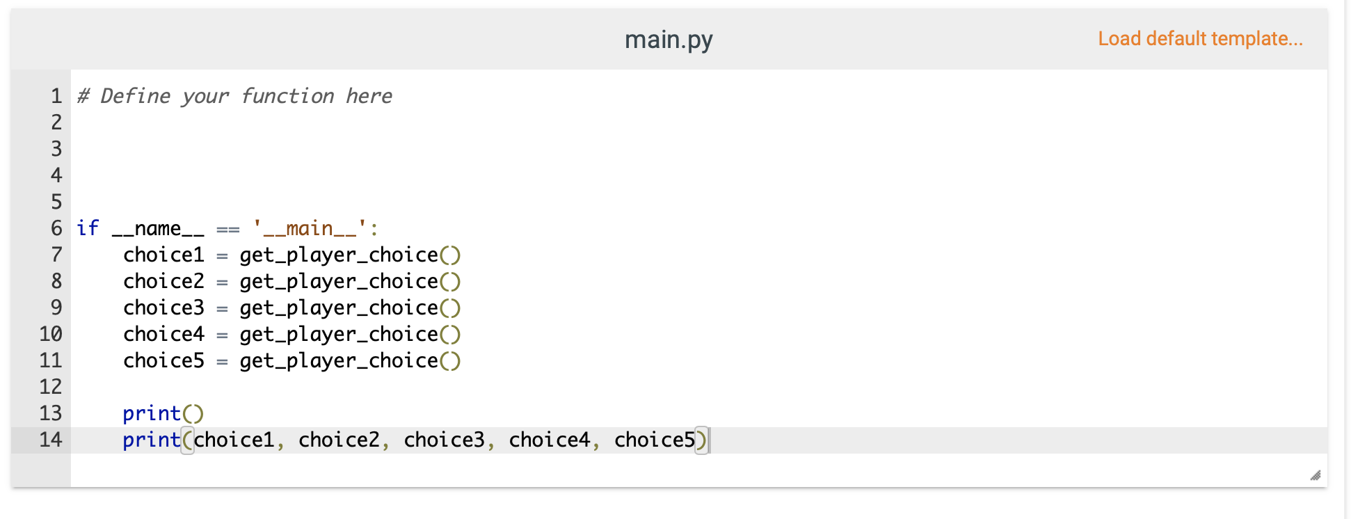 Solved IN PYTHON PLEASE Write a function get_player_choice() | Chegg.com