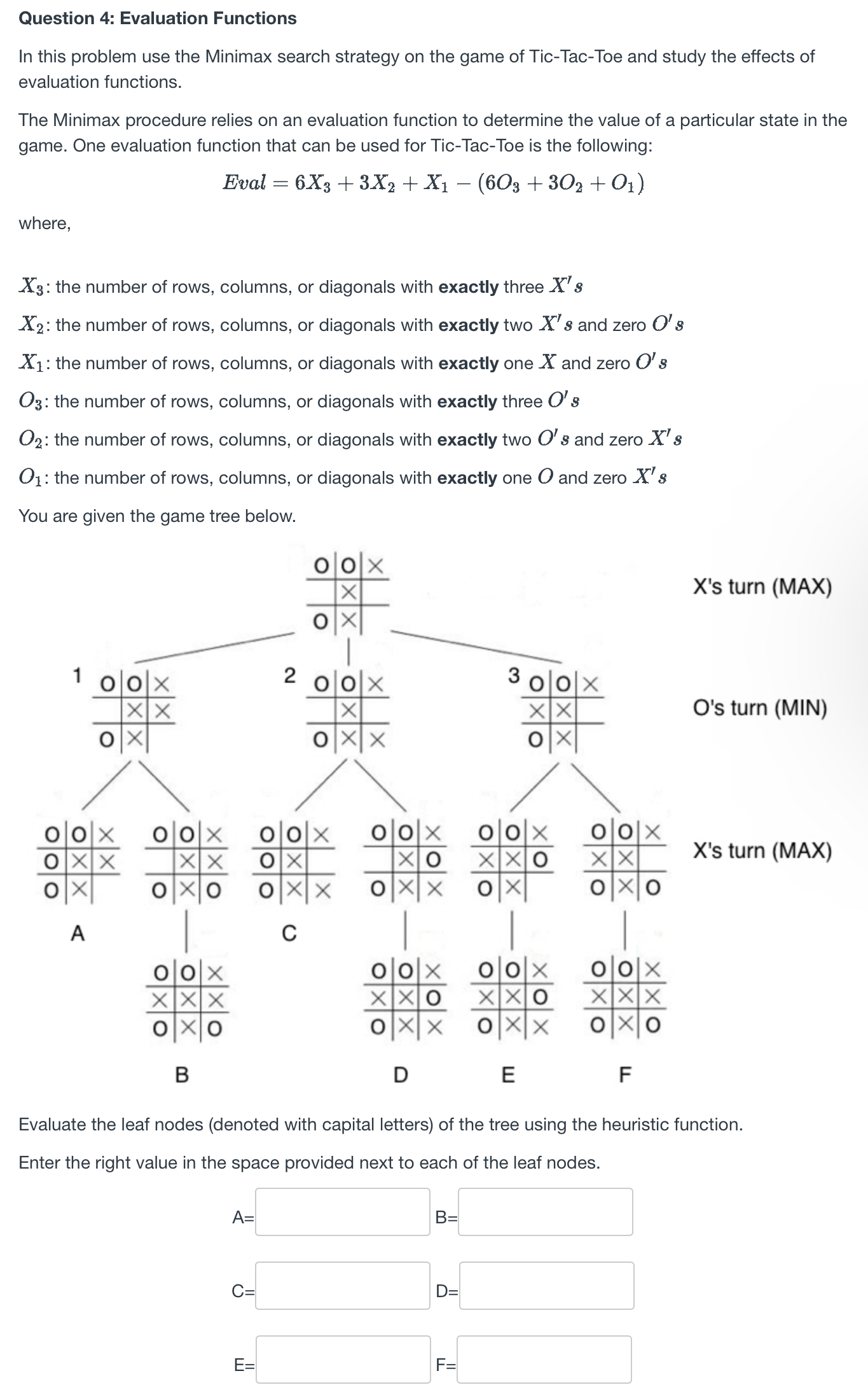 Solved Question 4: Evaluation FunctionsIn this problem use | Chegg.com