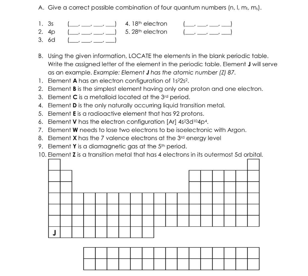 Solved A. Give a correct possible combination of four | Chegg.com