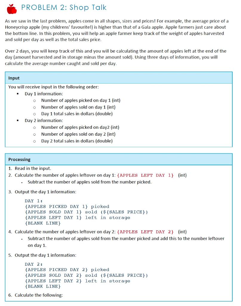 Solved PROBLEM 2: Shop Talk As we saw in the last problem, | Chegg.com