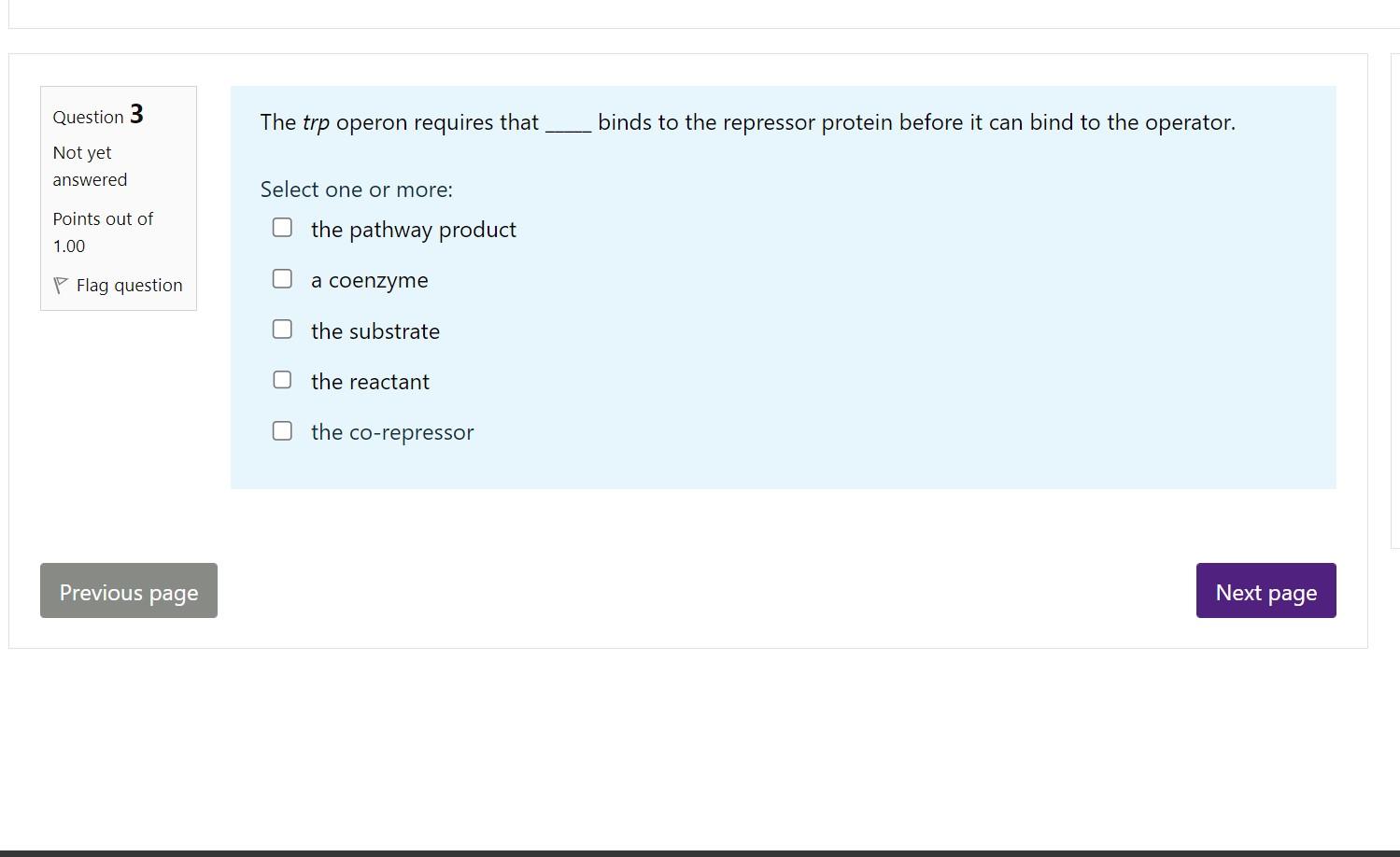 Solved Question 3 Not yet answered Points out of 1.00 Flag | Chegg.com