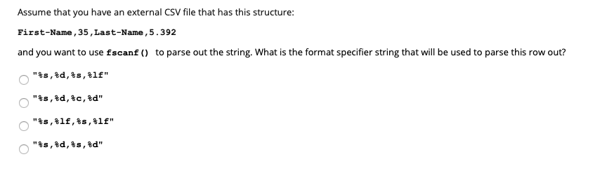 Solved Assume That You Have An External Csv File That Has Chegg Com