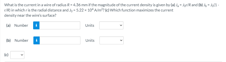 Solved What is the current in a wire of radius R = 4.36 mm | Chegg.com