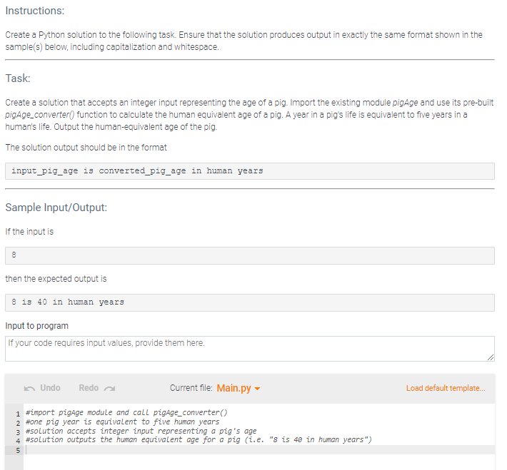 Solved Instructions: Create a Python solution to the | Chegg.com