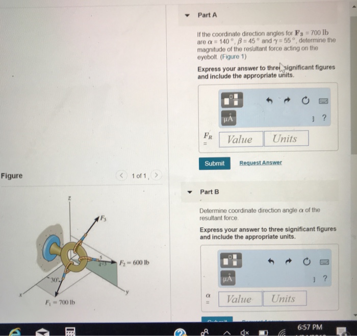 Solved Part A If the coordinate direction angles for Fs 700 | Chegg.com