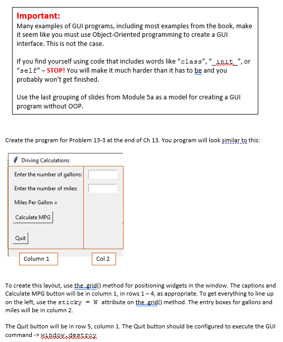 Important: Many examples of GUI programs, including | Chegg.com