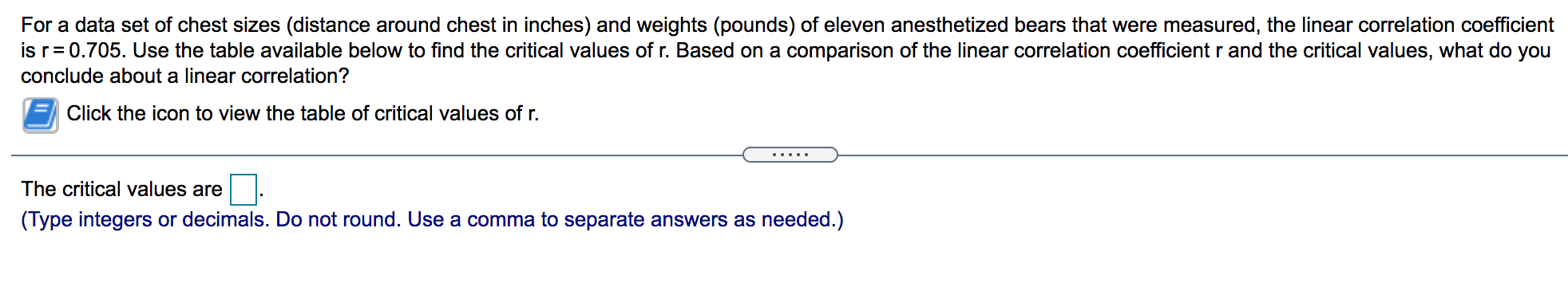 Solved - Table of Critical Values of r Number of Pairs of | Chegg.com