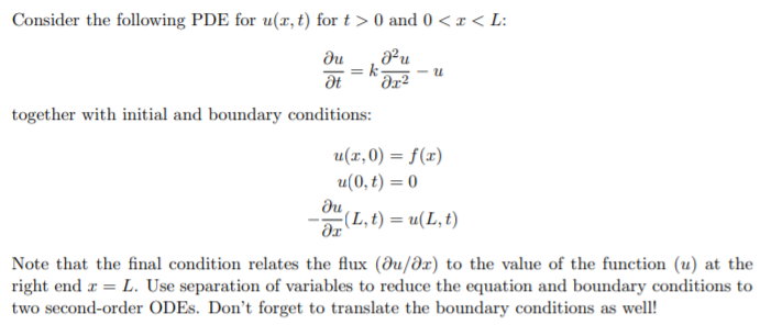 Solved Consider The Following Pde For U X T For T 0 A Chegg Com