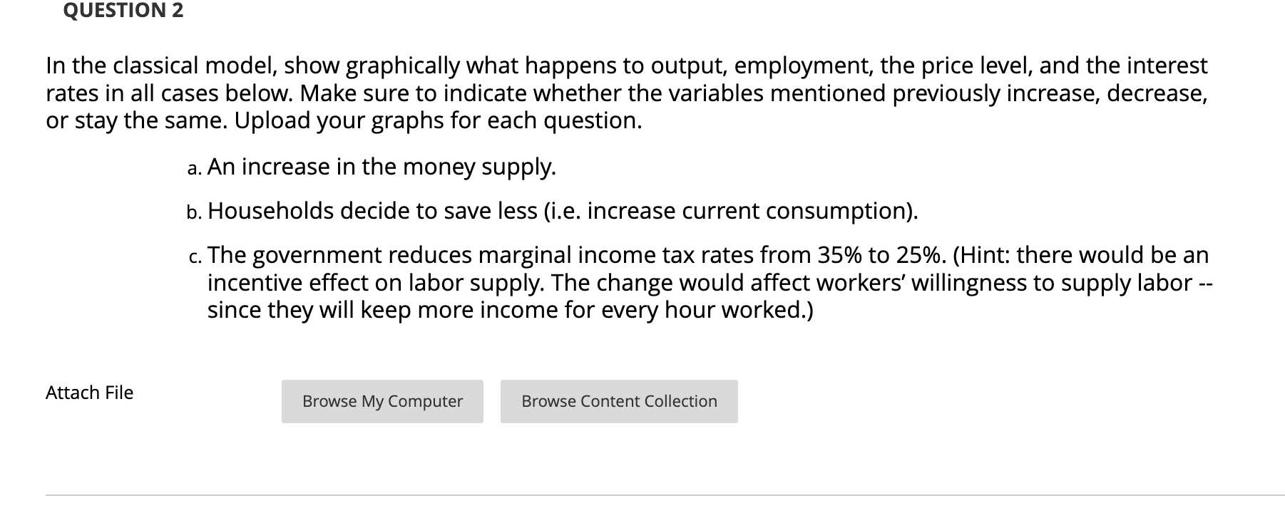 Solved QUESTION 2 In the classical model, show graphically | Chegg.com